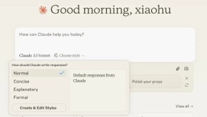 Claude AI 推出新功能，允许用户通过 预设样式 和 自定义样式